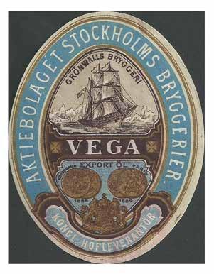 önwalls Expeditionens ledare A.G. Nathorst skriver i sin bok om resan när han kommer hem: Bryggerierna Kronan samt J.A. Pripp & Son i Göteborg skänkte öl och Grönwalls bryggeri i Stockholm ett parti gammalt Vegaöl.