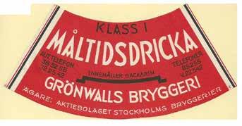 Bryggeriet försvinner svagdrickan överlever Från och med 1945 finns det inget Grönwalls bryggeri längre, men Grönwalls svagdricka lever kvar några decennier till.