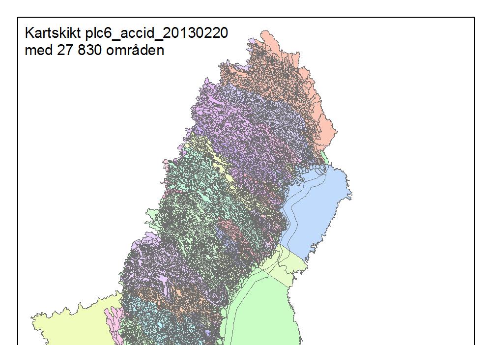 Figur 1. Karta med 27 830 områden för användning i PLC6.