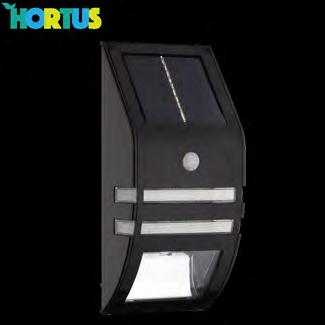 HORTUS Solcellslampa med sensor till väggmontering, svart Få vacker belysning på kvällen med denna HORTUS LED-solcellslampa med sensor till väggmontering.