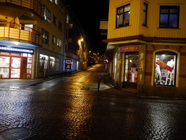 2017-03-29 Sid 6/15 Nummer 2.2 & 2.3 - Kungstorget Dålig snöröjning på trottoarerna utanför hus som tillhör delårsboende. Vanligt problem på Färgaregatan enligt de medverkande.