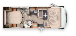 c-compactline I Mycket standardutrustning Super-Lightweight : - Carthago lättkonstruktion - AL-KO lågram special-light - Airbag, ESP, ASR, ABS, hillholder - Förarhyttsdörr med dubbelt lås -