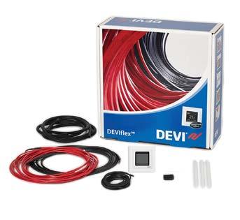 Värmekabel: Golvvärme 11 DEVIkit 100T (DTIR) Golvvärme, förläggning i golvbruk, bygghöjd 4 mm.