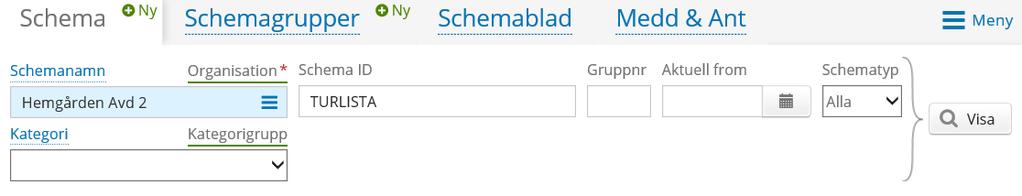 11 Skapa en Turlista genom att lägga upp de turer som kommer att behövas i schemat. Max 40 turer kan förekomma i en Turlista. Klicka på Spara.