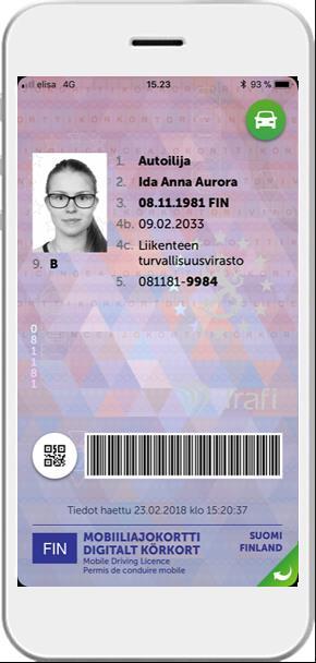 Anvisning 1(6) 8.3.2018 Kontroll av digitalt körkort Titta vrid vidrör förstora skanna I denna anvisning beskrivs kortfattat hur man kan bedöma om ett digitalt körkort är äkta bl.a. utifrån kortets visuella egenskaper.