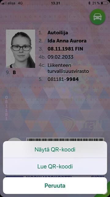 4(6) Skanna Innehavaren av det digitala körkortet kan visa upp en särskild QR-kod.