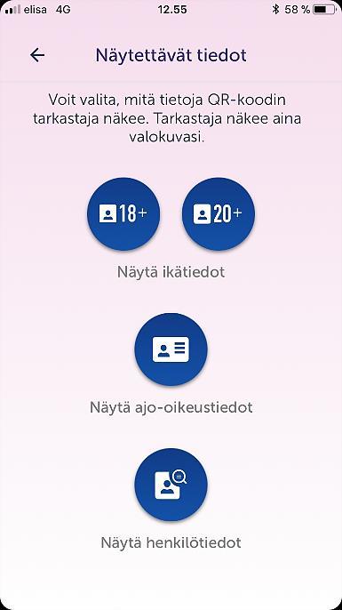 uppgifter om körrätt, personuppgifter eller en bekräftelse på att användaren är minst 18