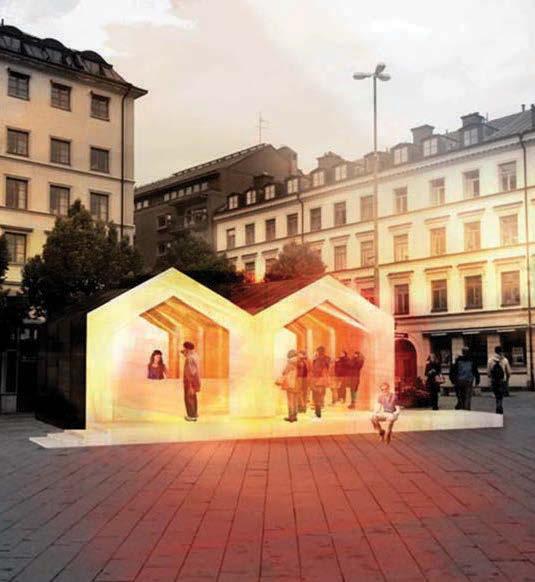 10 Delat första pris Dalahästen Förslagsställare: Saga Karlsson, Linda Oredsson En inbjudande och estetiskt gestaltad paviljong där konstruktionen ger formspråket.