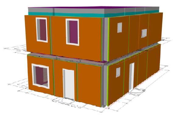 Figur 5. Illustrering för vad som beaktas vid handberäkning. I anslutningarna mellan byggnadsdelar uppkommer köldbryggor. (Johansson & Månsson, 2013