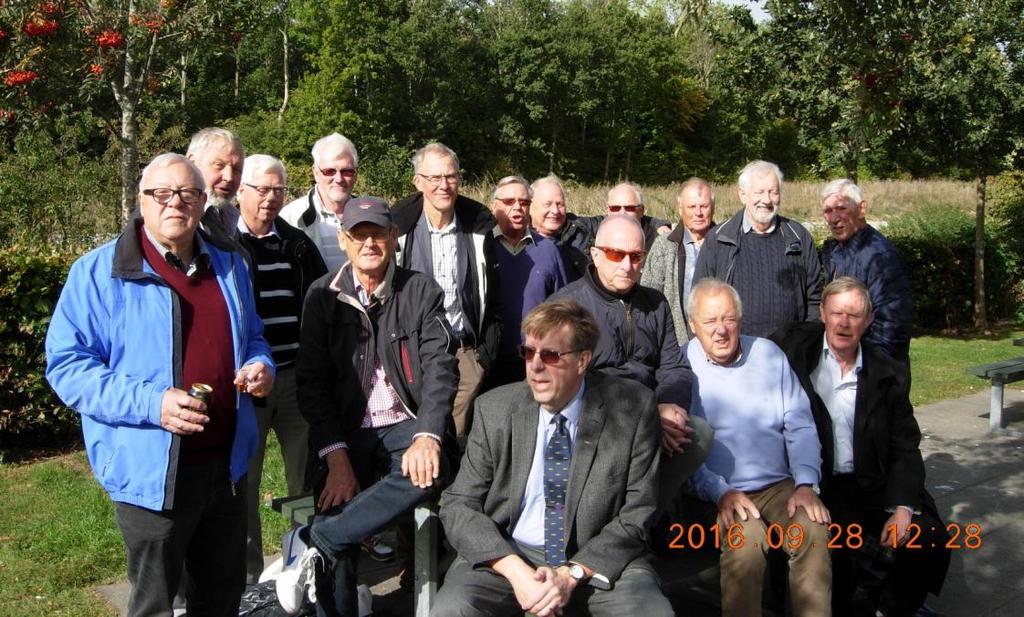 Slagelsebesök den 28 29 september 2016. 22 bröder företog resan till Slagelse. På bilden (förutom fotografen) saknas 5 bröder! Men lite spill får man räkna med! (De kom tillrätta senare).