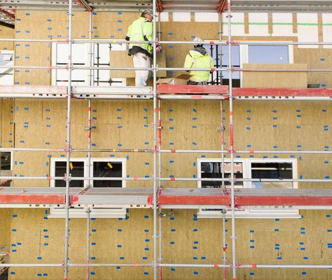 Vårt slitstarkaste fasadputssystem Iso-Plus är märkt med Säker Fasad.