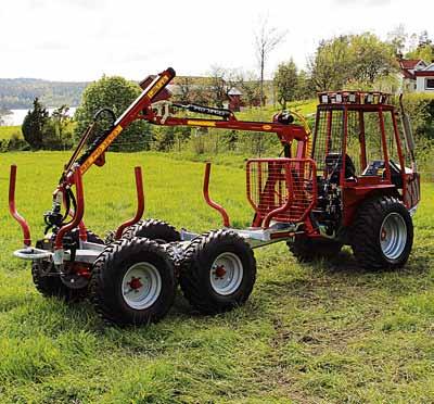 Basutrustning Bison 10000. Pris 395.000:- + moms Helgalvat chassi Framruta 24hk Kubota, dieselmotor Hydrostatisk 6WD drivning Steglös hög- och lågväxel 6WD på hög- och lågväxel Kran K330 3.