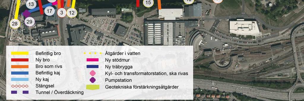 hotell, ny kaj, eventuellt en ny biltunnel, marken ska höjas, järnvägsbron