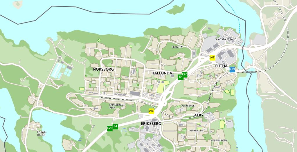 Avgränsning av det område som utvecklingsprogrammet behandlar. Platsen Hallunda-Norsborg Hallunda-Norsborg är en stor stadsdel, ungefär var fjärde Botkyrkabo bor här.