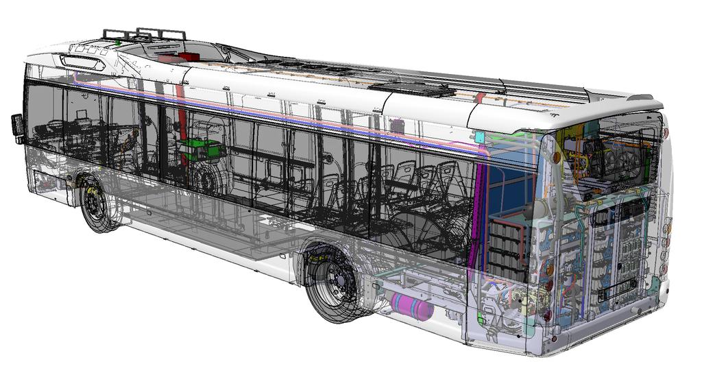 12 m Scania Citywide elektrisk buss Laddinterface Sex batterier.