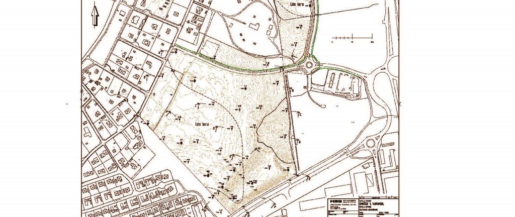 Figur 5. Radon, skiljelinje mellan normal- och högradonmark markerat med rött.