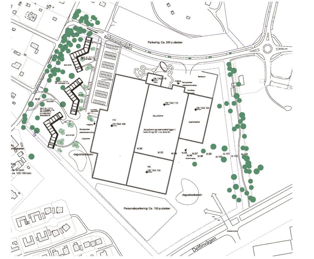 Figur 7. Illustration av detaljplan, situationsplan version 2018-02-01.