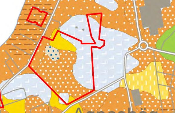 överlagrar lös siltig lera vid kullens fot. Grundvattenytan är här belägen ca 2 meter under markytan. Jordartskarta, källa www.sgu.se, Sveriges geologiska undersökning.