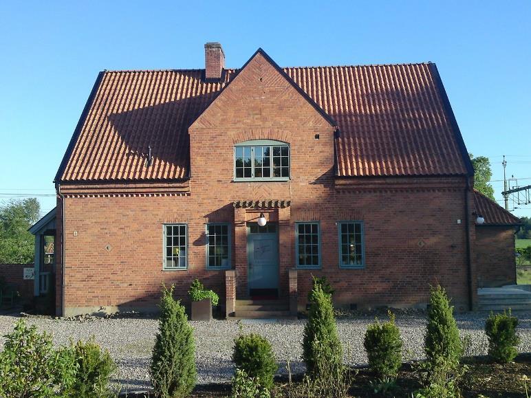 2018-01-16 Sya tågstation En bit utanför Mjölby ligger den lilla orten Sya som hade en tågstation för länge sedan. Stationen byggdes 1916 i tegel.