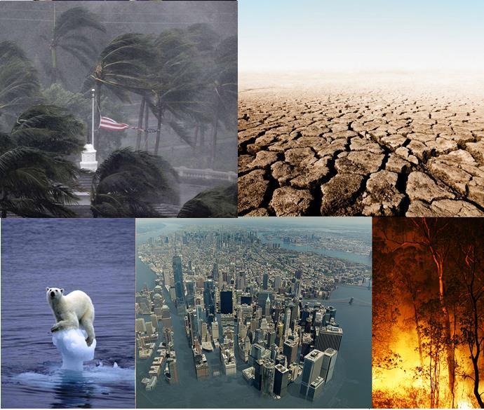 Men finns det inte massor med bevis för att klimatet håller på att förändras att haven stiger, torrperioderna och stormarna blir fler och värre och att skogsbränderna ökar?