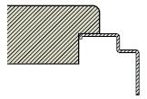 Rak fasad kantprofil: (bruten) Både över och underkant utföres med lätt fasning. Rak mm.