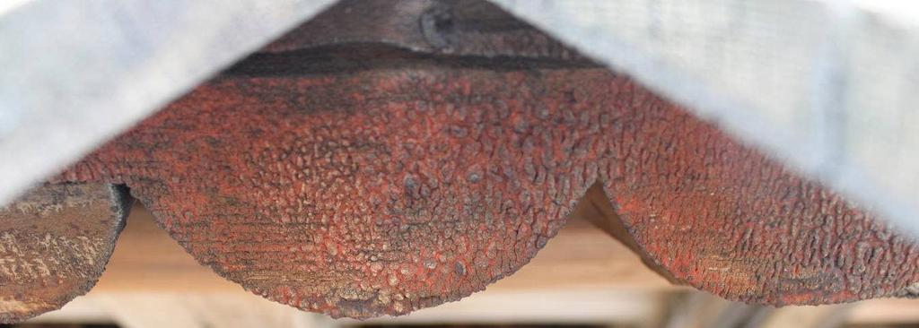 Uppstrykningsprover med linoljefärg visade också att det blev bubblor i färgen, och att det troligen inte skulle ge ett gott resultat att måla.