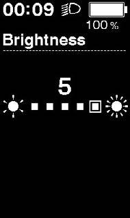 Brightness (Ljusstyrka) < SC-E6010 > Bakgrundsbelysningens ljusstyrka kan justeras efter behov. 1. Tryck på Assist-X eller Assist-Y för att justera ljusstyrkan.