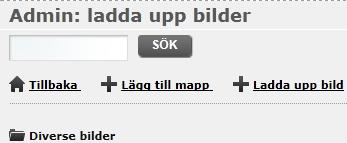 Klicka på den mapp som du vill ladda upp bilden till I detta läge kan du antingen ladda upp bilden eller skapa en undermapp.