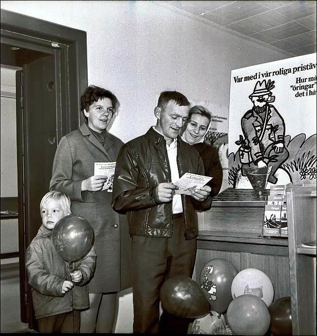 Festliga spardagar på Handelsbanken 1969.