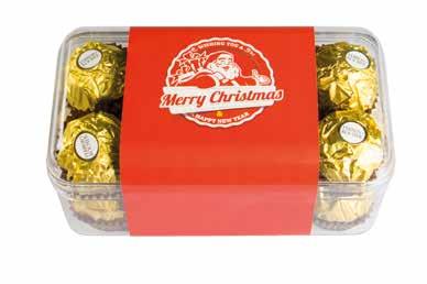 FERRERO MED BANDEROLL Ferrero Rochers klassiska praliner av krämig mjölkchoklad, hela