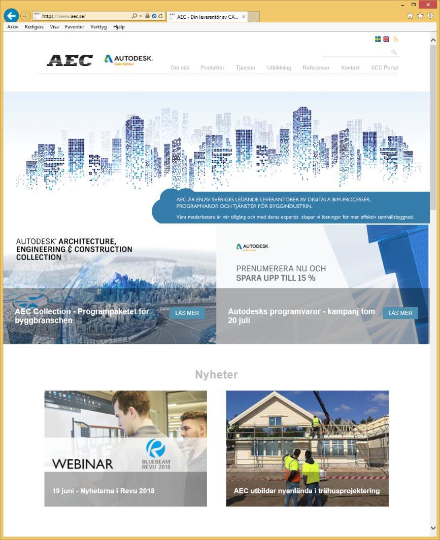 1.2 AEC AECs hemsida innehåller information