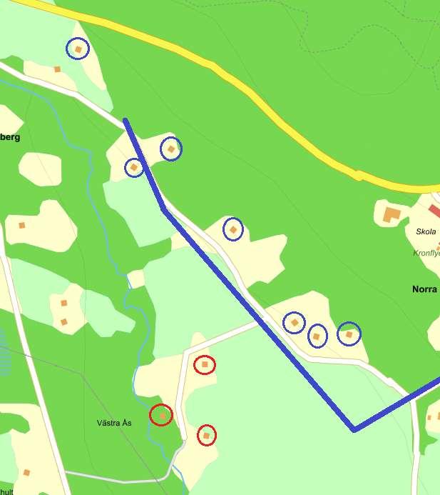 Figur 12 ger en schematisk översikt över den norra delen av ledningen.