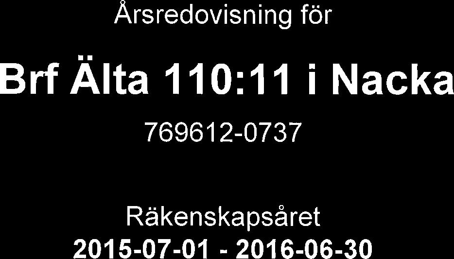 Årsredovisning för BrfÄlta 110:11 i