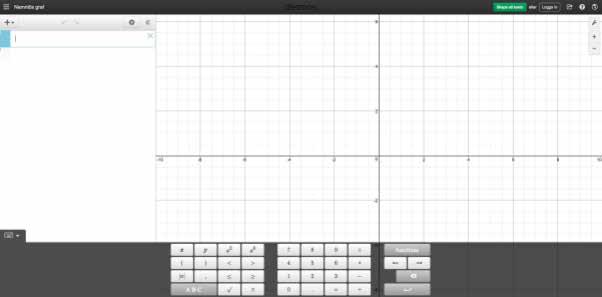 DEL 1: Bekanta dig med Desmos Gå in på webbsidan https://www.desmos.com/calculator Nu ser det ut såhär: KOORDINATSYSTEMETS ARBETSYTA Till höger har du själva koordinatsystemet.