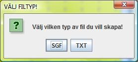 Skapa fil Om du valt att skapa fil så kommer du först att få ange vilka parametrar du vill ha med i filen.
