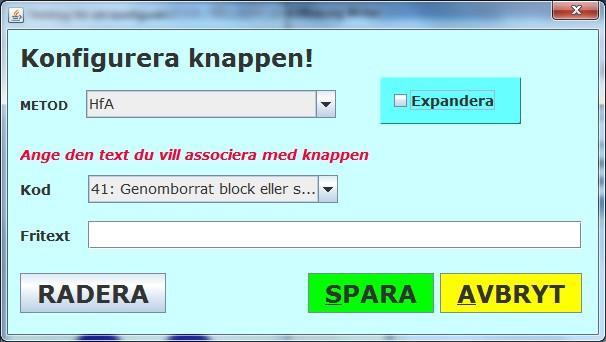 När detta är gjort kommer en bild föreställande knappsatsen upp på skärmen. Du vilka koder för vilka metoder en knapp har genom att hålla musen över den knapp du är intresserad av.