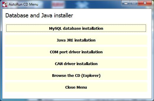 För att installera databasen och eventuellt andra program kör du alltså AUTORUN.EXE i mappen installdb. Du får då ett dialogfönster med ett antal knappar: 1.