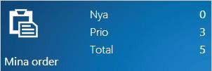 Orderlistan När du trycker på symbolen för Mina order, visas en lista på alla de order som just du är ansvarig för, alternativt deltagare på.