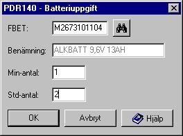 Användarhandledning Produkt Data Registrering (PDR) Indatering Sida 101(129) PDR Indatering Version: 4.5.
