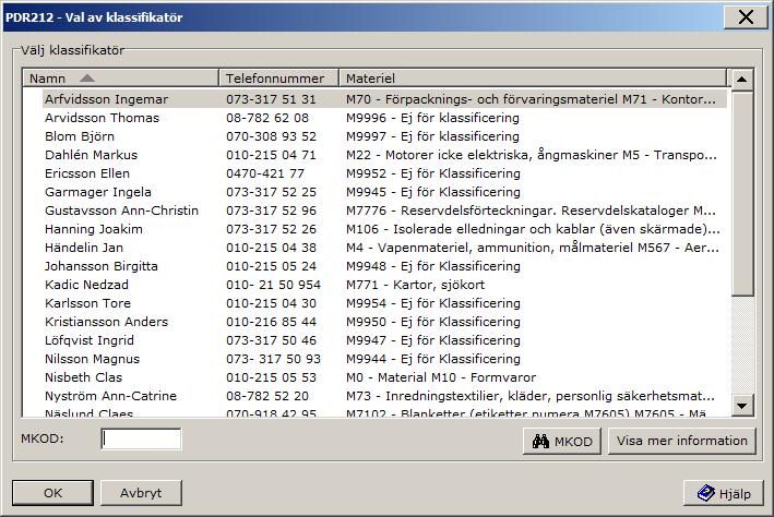 Användarhandledning Produkt Data Registrering (PDR) Indatering Sida 112(129) PDR Indatering Version: 4.5.