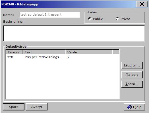 Användarhandledning Produkt Data Registrering (PDR) Indatering Sida 114(129) PDR Indatering Version: 4.5.
