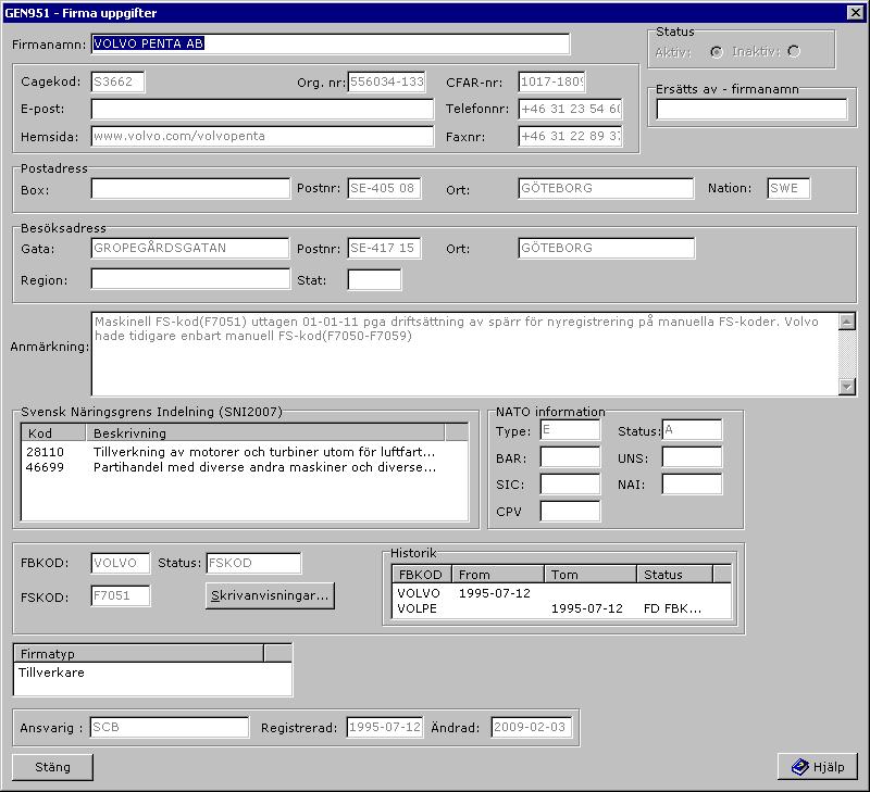 Användarhandledning Produkt Data Registrering (PDR) Indatering Sida 44(129) PDR Indatering Version: 4.5.