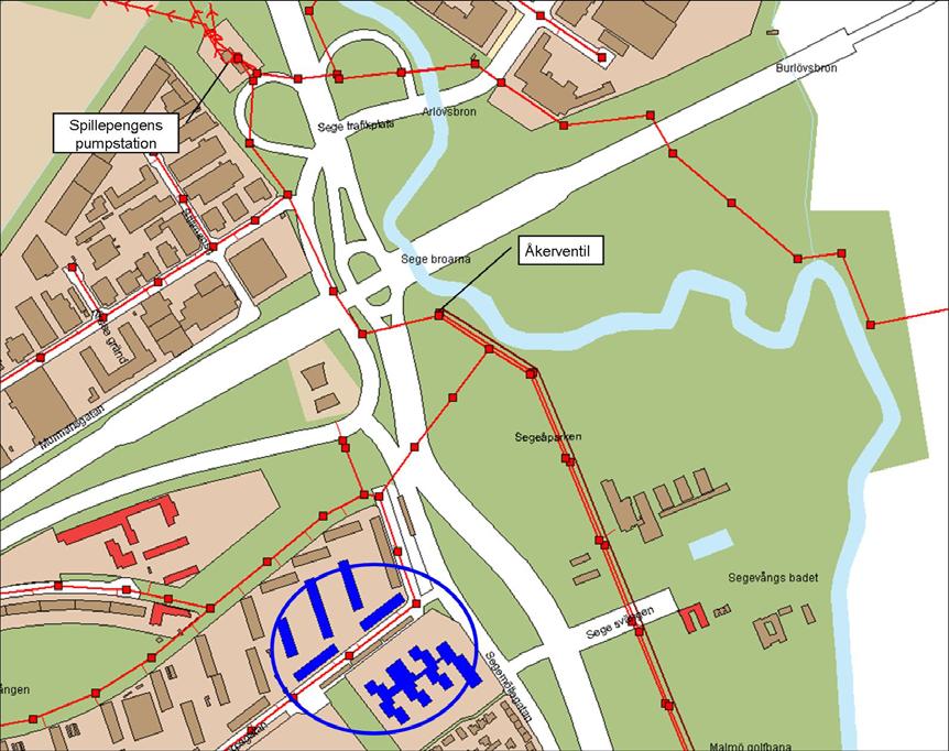 Figur 14 Källaröversvämningar på Kronetorpsgatan Förenklat schema av pumpstationen visas i nedanstående figur.