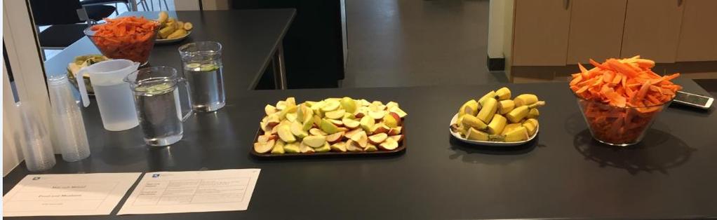 Det fanns en station där barnen kunde utöva fysisk aktivitet, det bjöds på grönsaksstavar och framför allt gavs besökarna en möjlighet att få