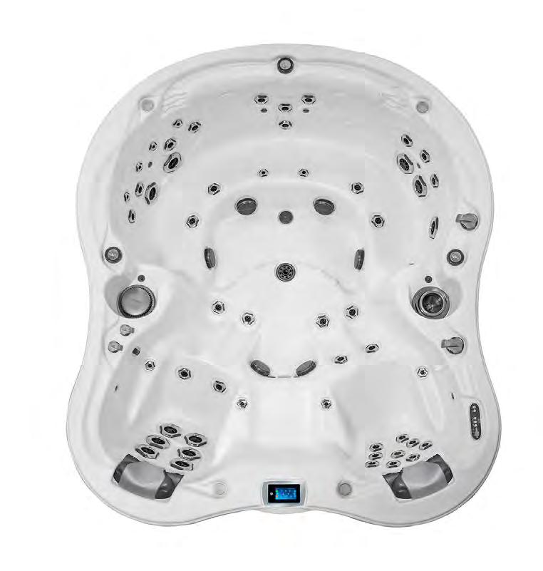 DIMENSION ONE SPAS BAY-SERIEN SARENA BAY Vår absoluta toppmodell med vacker form. Två sköna liggsäten med vandrande massage.