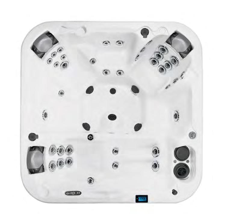 DIMENSION ONE SPAS REFLECTION-SERIEN CHAIRMAN II Ergonomi och massage i toppklass. Liggsäte med vandrande massage. 3 st Flex Therapy Pillow, ett omslutande MaxTherapy Seat samt terapisäte.