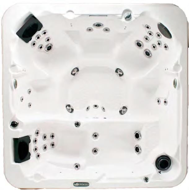DIMENSION ONE SPAS @HOME-SERIEN LATITUDE Latitude är ett stort bad med många fördelar. Ett stort komfortabelt liggsäte med bra massage och Flex Therapy Pillow för ömma muskler i nacke och skuldror.