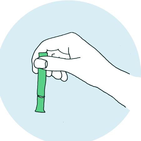 Så här används SpeediCath Compact kissa. Underlivet behöver bara tvättas en gång per dag.