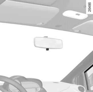 För att undvika att bli bländad av strålkastarljuset från bakomliggande fordon vid mörkerkörning, kan du justera avbländararmen 3 som sitter på backspegelns