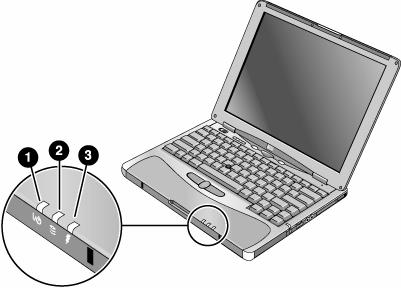 Kom igång med HP Notebook Datorns olika delar Statuslampor Huvudstatuslamporna ger information om ström- och batteristatus samt hårddiskaktivitet. 1. Strömstatus.